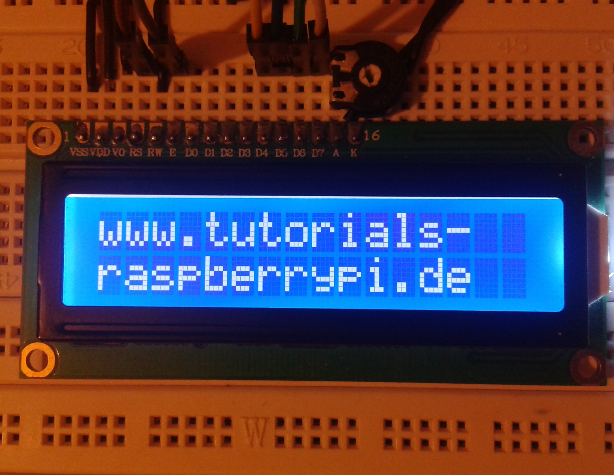 Raspberry Pi Lcd Display 16x2 Zeichen Anzeigen Hd44780 8319