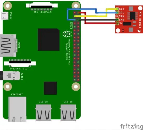 Raspberry Pi RTC Real Time Clock Aufbau