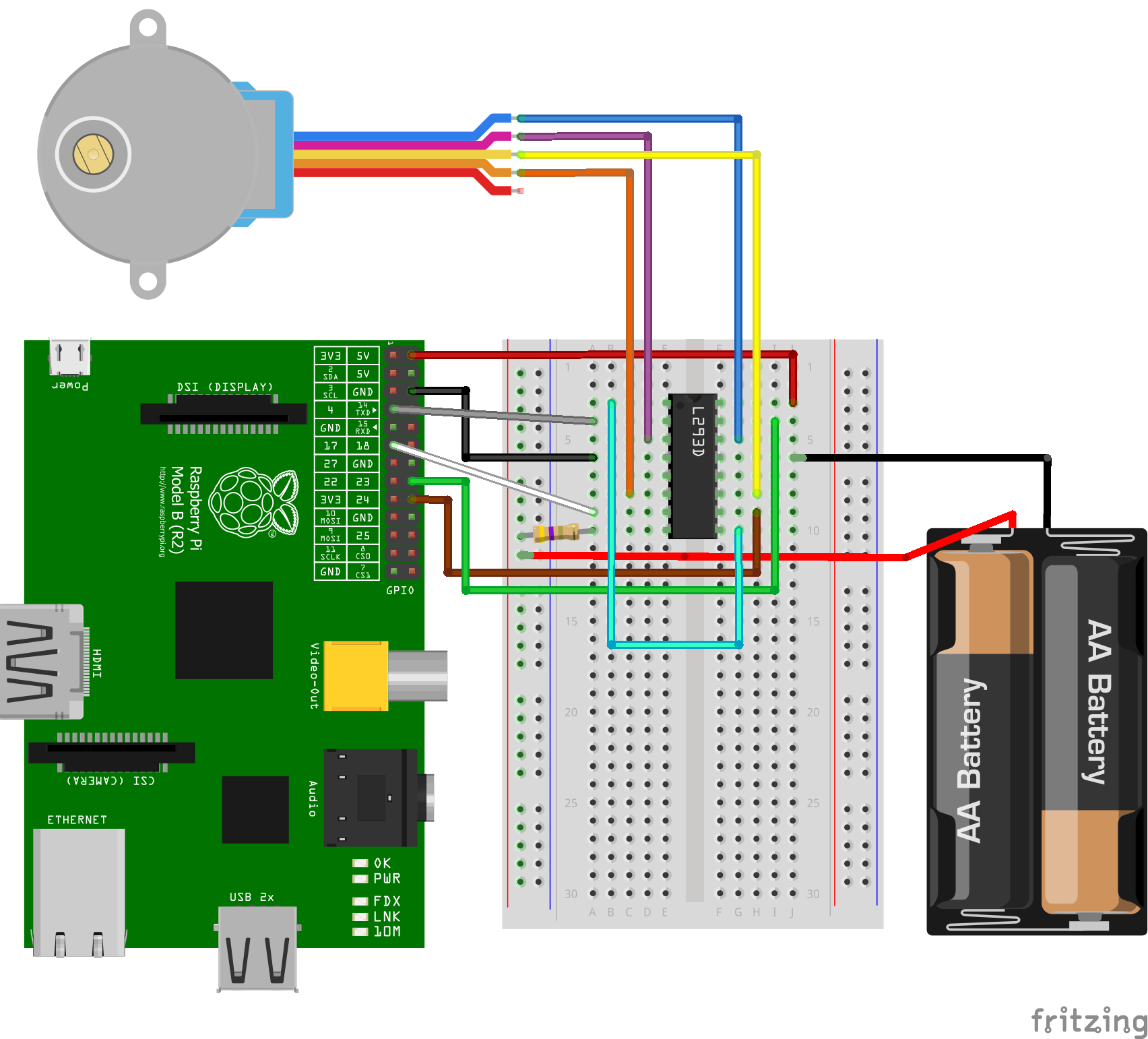 Raspberry Pi Stepper Motor Control With L293d Uln2003a 