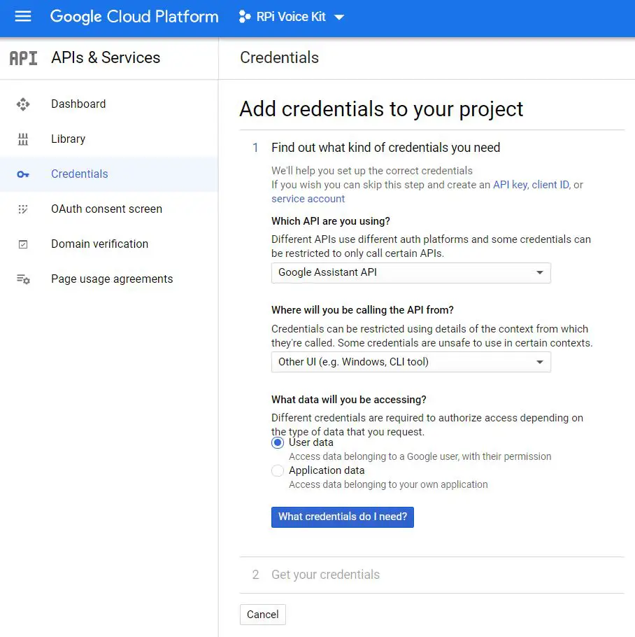 Google Cloud Platform - API Settings