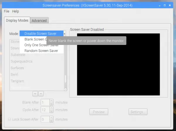 configure raspberry pi xscreensaver