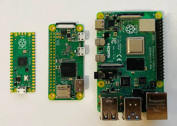 Raspberry Pi Sizes (Pico, Zero, 4B)