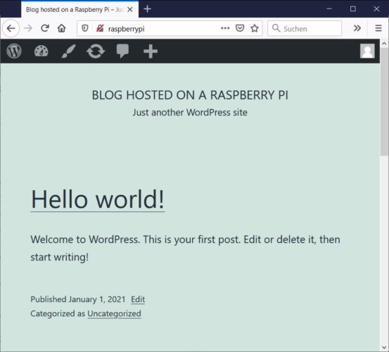 Raspberry Pi WordPress Blog Preview