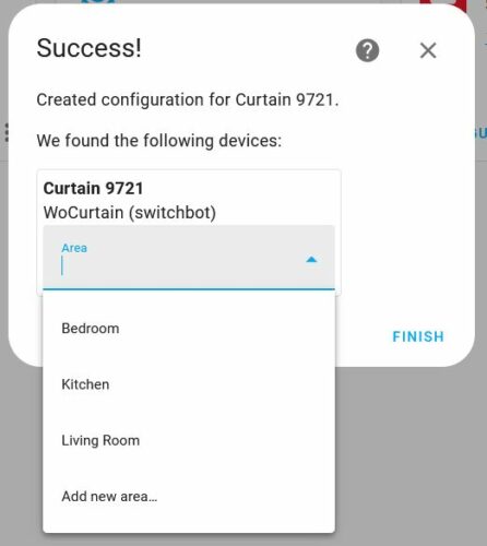Switchbot Curtain + Smart Home Assistant - Select Room