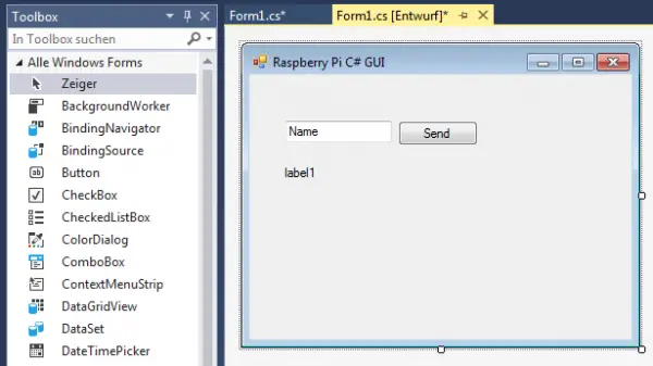 Visual Studio c# Raspberry GUI