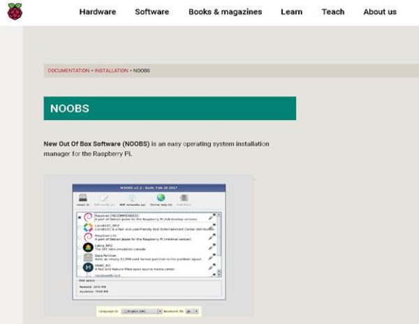NOOBS OS for the Raspberry Pi