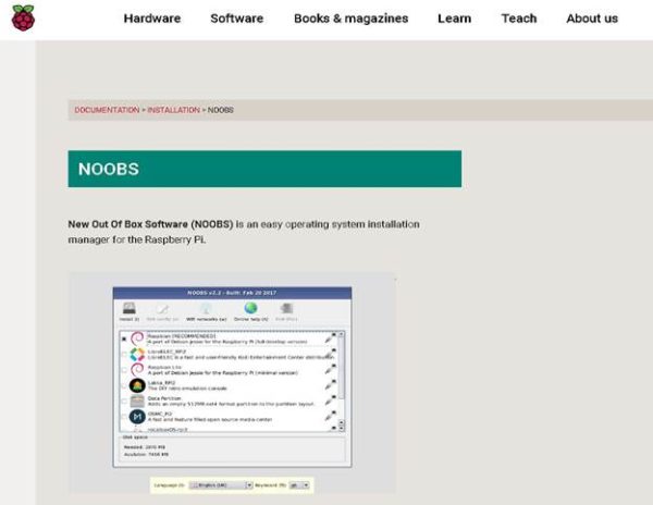 NOOBS OS für den Raspberry Pi